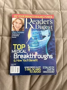 📒Readers Digest March 2007 Issue Tap Your Brains Healing Power Ellen Pompeo G - Picture 1 of 12