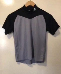 NEW BOYS ADIDAS CLIMALITE BLACK GREY BASEBALL/SPORTS TOP SIZE 9-10YR - Picture 1 of 6