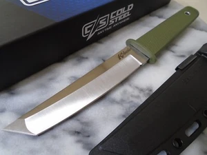 Cold Steel Kobun Tanto Fixed Blade Knife Full Tang Aus-8A OD Silver CS-17T-ODST - Picture 1 of 10