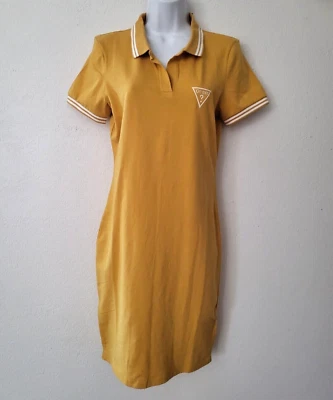 GUESS Polo Dress Embroided Logo Womens size L Yellow - Image 1 of 4