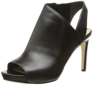 Via Spiga Nariah Open Toe Platform Heel Womens 8 Black Leather Pump - Picture 1 of 13