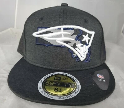 NUEVA INGLATERRA PATRIOTAS NUEVA ERA 59FIFTY SOMBRERO 6 7/8 COLECCIÓN BANDERA REFLECTANTE Foto 1 de 4