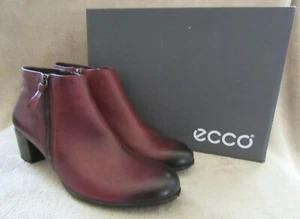 ECCO Shape M 35 Cuero Burdeos Cremallera Zapatos EE. UU. 9 - 9.5 EUR 40 NUEVOS - Imagen 1 de 10