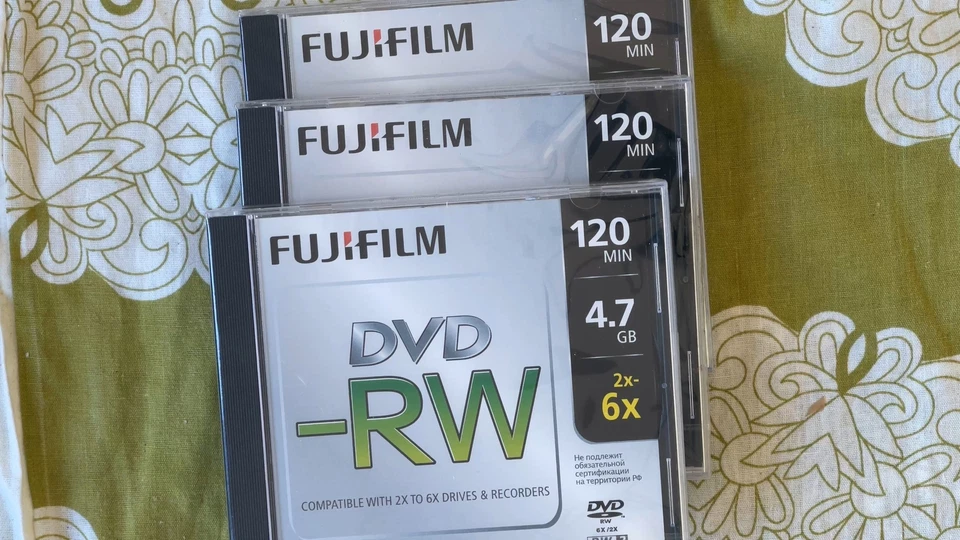 Fujifilm DVD-RW 120 min 4,7 GB 3 Stück Brennen Rohlinge Filme Retro Vintage 6x - Bild 1 von 1