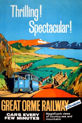 Great Orme Railway Original Vintage Wall Art Home Decor - POSTER 20x30 - Image 1 of 4