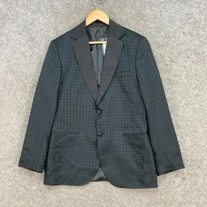 NEW Boohoo Jacket Mens 38 Small Black Houndstooth Lined Business A7908 - Picture 1 of 11