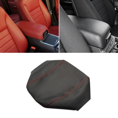 Cubierta de reposabrazos de cuero con tapa de consola central para Dodge Charger 2011-18 puntada negra Foto 1 de 4