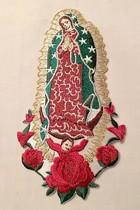 CF3729 Christening Virgin Mary Santa Maria Guadalupe Baptism Embroidered Patch - Picture 1 of 3