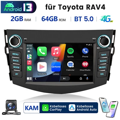 Für Toyota RAV4 2006-2012 Android 13 Carplay Autoradio GPS Nav WIFI SWC 64G +KAM - Bild 1 von 4
