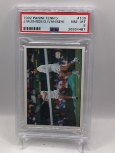 1992 Panini Tennis #166 John McEnroe/Goran Ivanisevic PSA 8 (Top Pop, Pop 2)