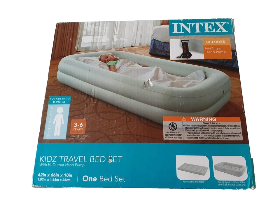 Intex - Cama de Viaje Kidz con Bomba de Mano Beige 42 X 66 X 10 Foto 1 de 1