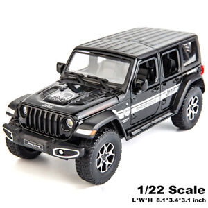 1/22 Scale Jeep Wrangler Rubicon SUV Diecast Model Toy Car Sound Light Kids Gift