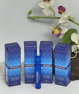 4 frascos en aerosol Missoni Wave EDT eau de toilette para hombres - 0,03 fl oz - nuevos en caja Foto 1 de 4
