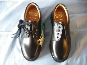 Solovair 1462 Black 4 Eye Shoes Size 3 Uk Postman's New In Box Dr Martens - Picture 1 of 10