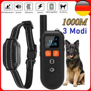 1000M Hund Ausbildung Stromschlag Erziehungshalsband Hunde Vibration Ton e-Shock - Bild 1 von 13