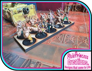 Bandejas de movimiento redondas 3x 25 mm A 10 espacios 5x2 filas MDF adecuadas para Warhammer 40k - Imagen 1 de 4