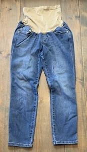 7 Seven For All Mankind Women's Maternity Solid Blue Denim Skinny Jeans Size:10 - Picture 1 of 8