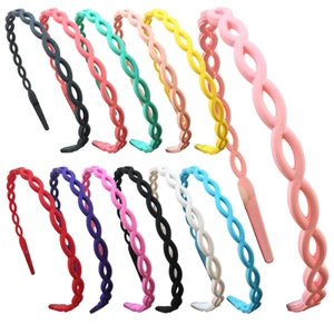 12Pcs Chain Plastic Headbands for Girls Women Colorful Headbands with Teeth - Picture 1 of 12