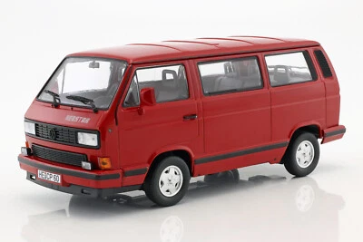 188542 1/18 VOLKSWAGEN T3 MULTIVAN MINIBUS RED STAR 1992 RED - Immagine 1 di 3