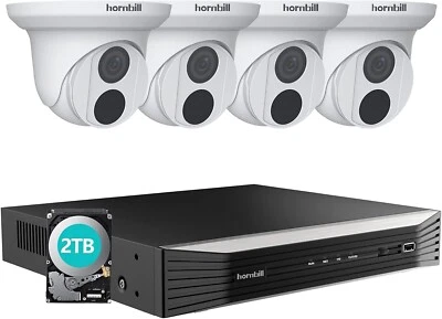 HORNBILL 4K 8CH 8MP Home Security Camera System Wired PoE IP Cameras Night Vision 2TB HDD