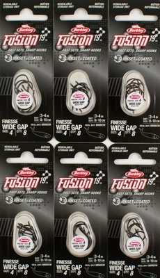 (LOTE DE 6) GANCHO BERKLEY FUSION19 FINESSE WIDE GAP FSN19FWG4 TAMANHO 4 #1405877 - Imagem 1 de 3