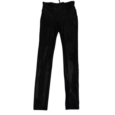 Spanx Faux Leather Leggings Black High Waisted Tummy Control Small EUC - Image 1 of 4
