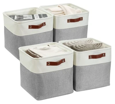 DECOMOMO Storage Cubes, 11x11 Cube Storage Bins, Baskets for Shelves (Grey & ... - Image 1 of 4