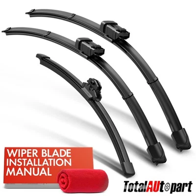 3 щетки стеклоочистителя ветрового стекла 24 дюйма, 20 дюймов и 15 дюймов для Audi Q5 2018-2024 Q3 allroad - Изображение 1 из 4