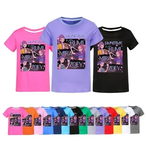 Kids KPop demon hunters Cosplay Costume Summer Cotton Short Sleeve T-Shirts - Picture 1 of 17
