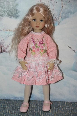 Conjunto Para Muñecas Effner Little Darlings 13" - Vestido Bordado Reliquia + Zapatos Foto 1 de 4