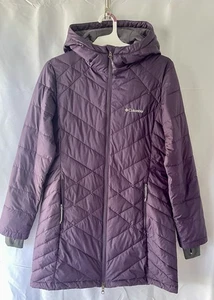 Columbia Women's Jacket M Purple Omni Heat Zip Thermal Reflective Hoodie Good - Picture 1 of 24