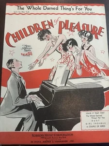 M 1930 CHILDREN OF PLEASURE (MGM) Movie Sheet Music ‘Whole Darned Thing’ - Imagen 1 de 3
