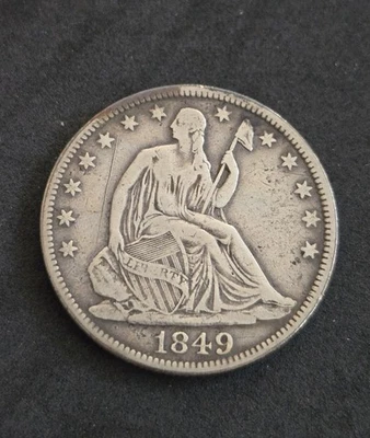1849-P Seated Liberty Half Dollar Coin - Image 1 of 2