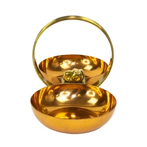 Chase 1935 Art Deco Whale Fish Copper & Brass Nuts Candy Double Tray Dish  - Picture 1 of 12