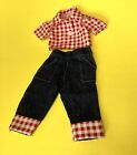 DOLL RED WHITE CHECK TOP SHIRT / DENIM JEANS / SEE PICS FOR MEASURE- FACTORY?