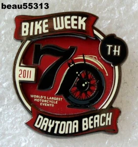 ⭐2011 70th DAYTONA BEACH FLORIDA BIKE WEEK HARLEY RALLY CHALECO CHAQUETA PIN - Imagen 1 de 1