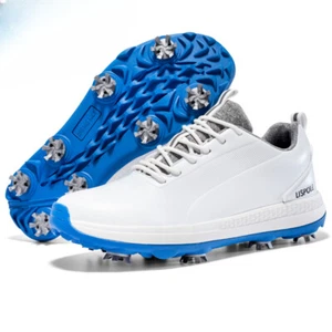 Men's Professional Waterproof Golf Spikes Trainers Sneakers Non-Slip Footwear - Picture 1 of 24