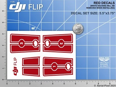 DJI Flip Racing Stripes With Battery Decals Number #1-3 Sticker Skin - Image 1 of 3