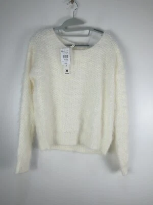 Willow And Clay Womens M Loose Knit Long Sleeve Cream Ivory Sweater Fluffy Cozy - Image 1 of 4