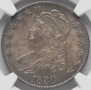 Capped Bust Half Dollar 1830, Large 0, NGC MS-64! Nicely Toned, Amazing piece!!! - Picture 1 of 6