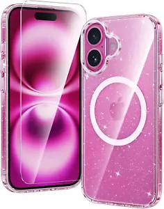 for iPhone 16 Plus Case: Clear Case Magnetic Military Grade Drop Protection Anti - Picture 1 of 7