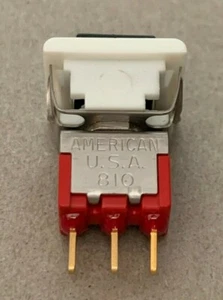 NOS Square Push Button Snap In Switch White Bezel Black Cap 0.4 VA 810K 2M1CBJ81 - Picture 1 of 9