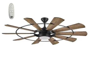 60" Large Windmill Ceiling Fan + Remote Industrial Farmhouse Indoor Space - Picture 1 of 7