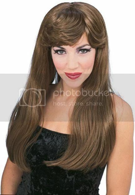 Peluca Disfraz Mujer Adulto Larga Ondulada Marrón Glamour Foto 1 de 1