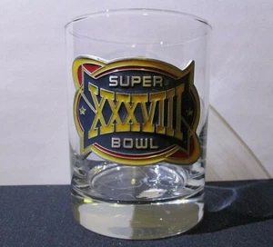 Super Bowl XXXVIII, 2004, NFL Glass, Metal, Logo Football - Tom Brady Patriots - Picture 1 of 3