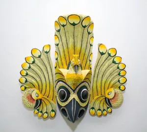 Stunning 12 Inches Peacock Mask Wall Hanging Traditional Art Decor Tribal Tiki M - Picture 1 of 1