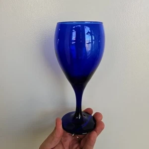 Vintage Libbey Premier Cobalt Blue 7 1/2" Water Wine Goblet Glass - Picture 1 of 9