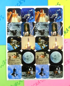 Hoja de pegatinas Eureka Moon Landing vintage - Imagen 1 de 3