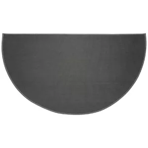 27"x48" Half Round Fireproof Hearth Rug | Charcoal | 2 Layer Fiberglass Firep... - Picture 1 of 6