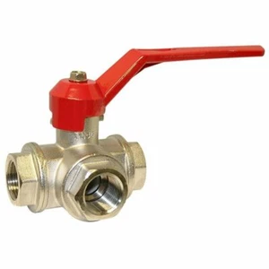 BRASS BSPP BALL VALVE - 3 WAY - T PORT - WRAS APPROVED - SIZES 1/4" TO 2" - Picture 1 of 1